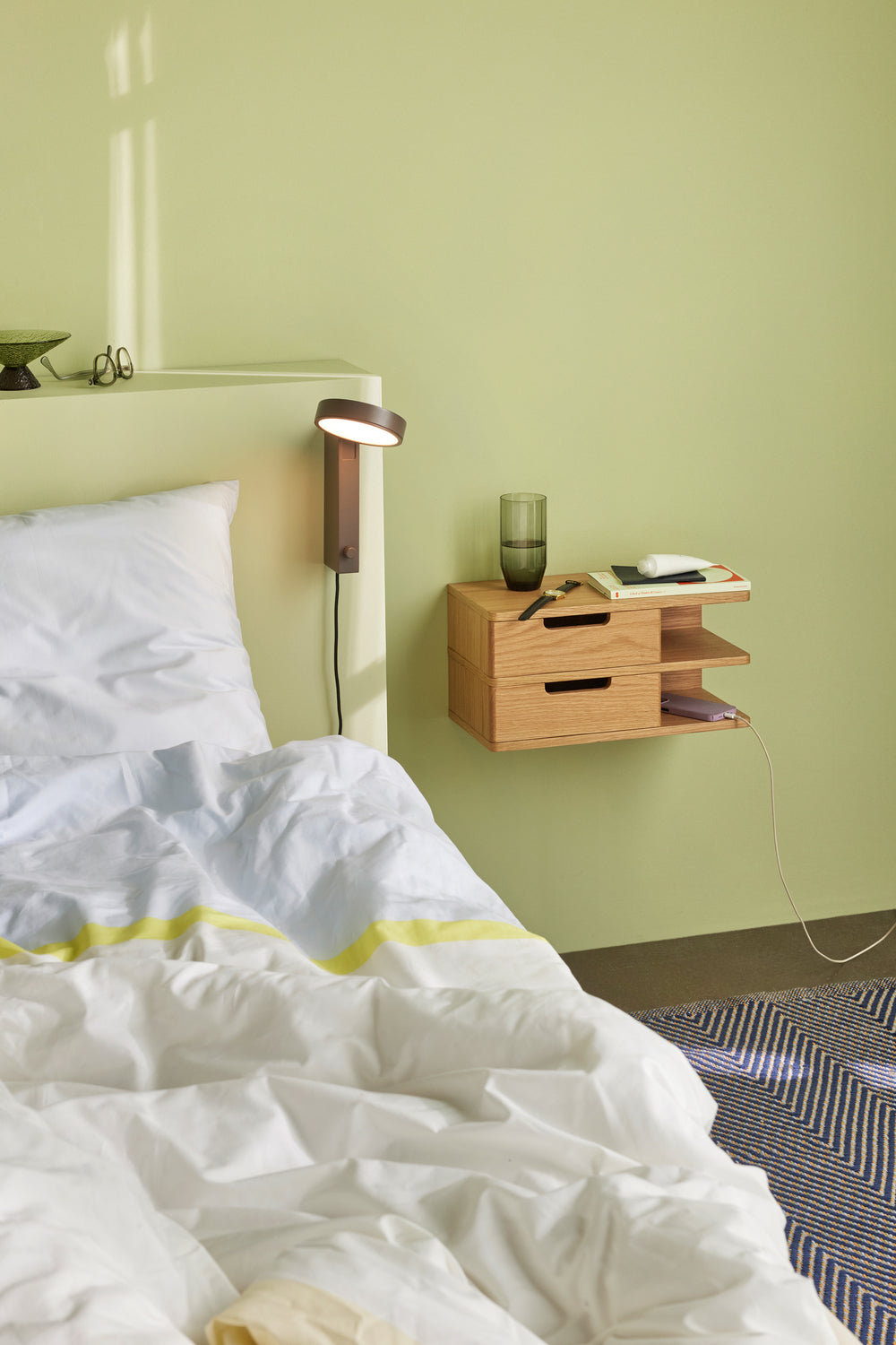 Open Wall Shelf / Bedside Table – Natural