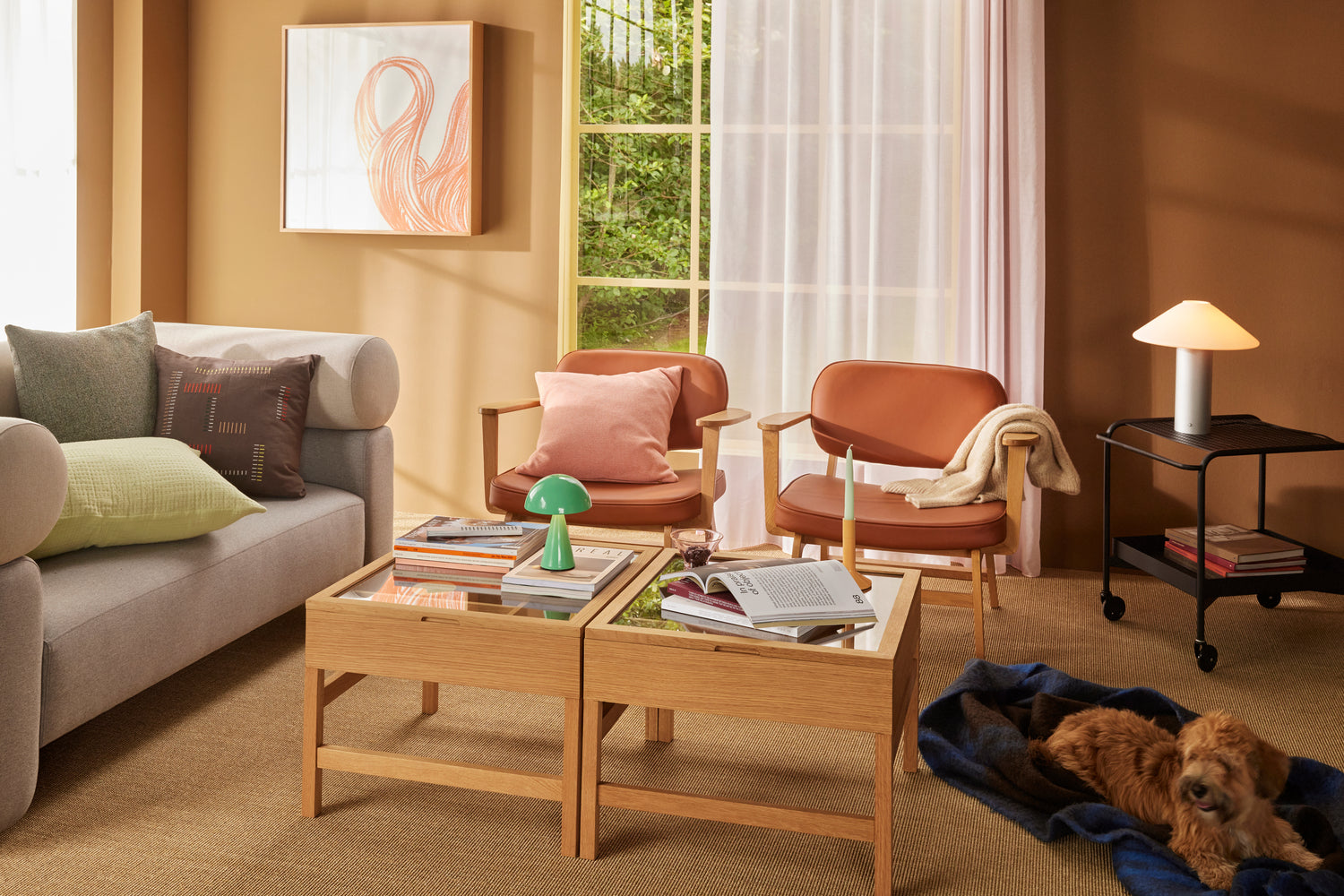 Glitz Coffee Table – Natural Oak & Glass