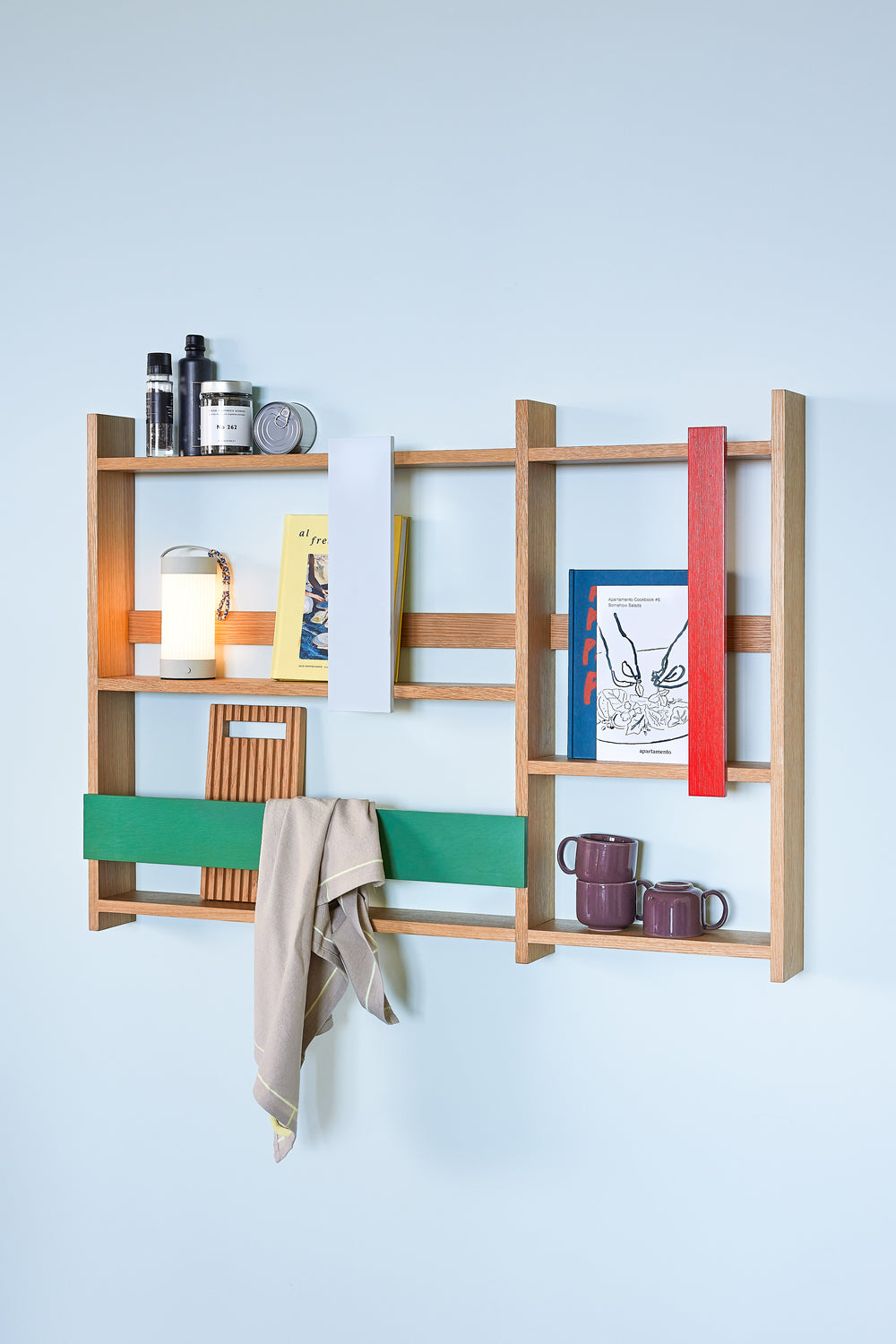 Arki Wall Shelf/Magazine Holder – Natural/Multicolour